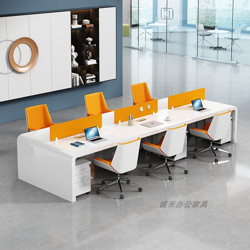 烤漆职员办公桌多人办公电脑桌椅简约现代屏风卡座员工位高端定制