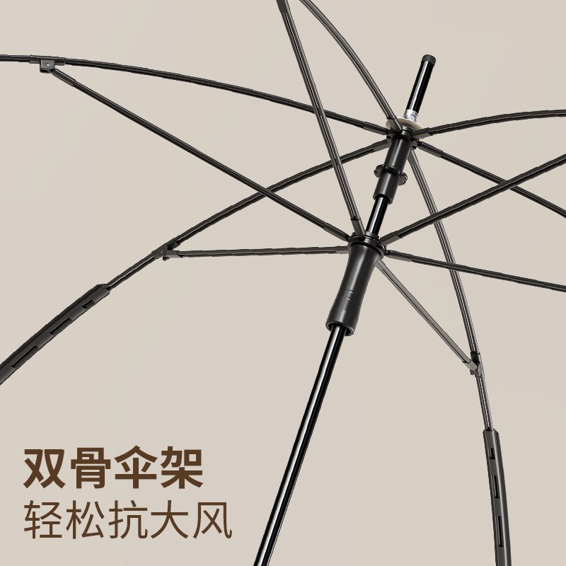 长柄雨伞女小清新高颜值白色直杆伞防雨圆角美拉德系加固抗风新款