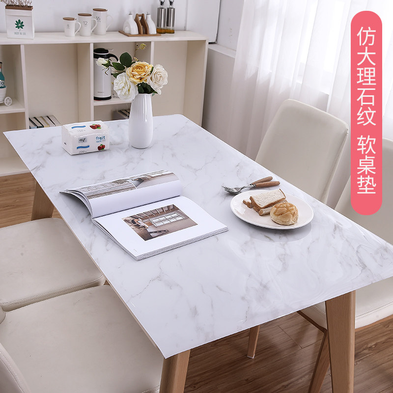 ins仿大理石纹pvc茶几餐桌垫网红美甲垫化妆台桌U布防水防油防烫