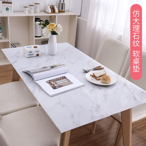 ins仿大理石纹pvc茶几餐桌垫网红美甲垫化妆台桌U布防水防油防烫
