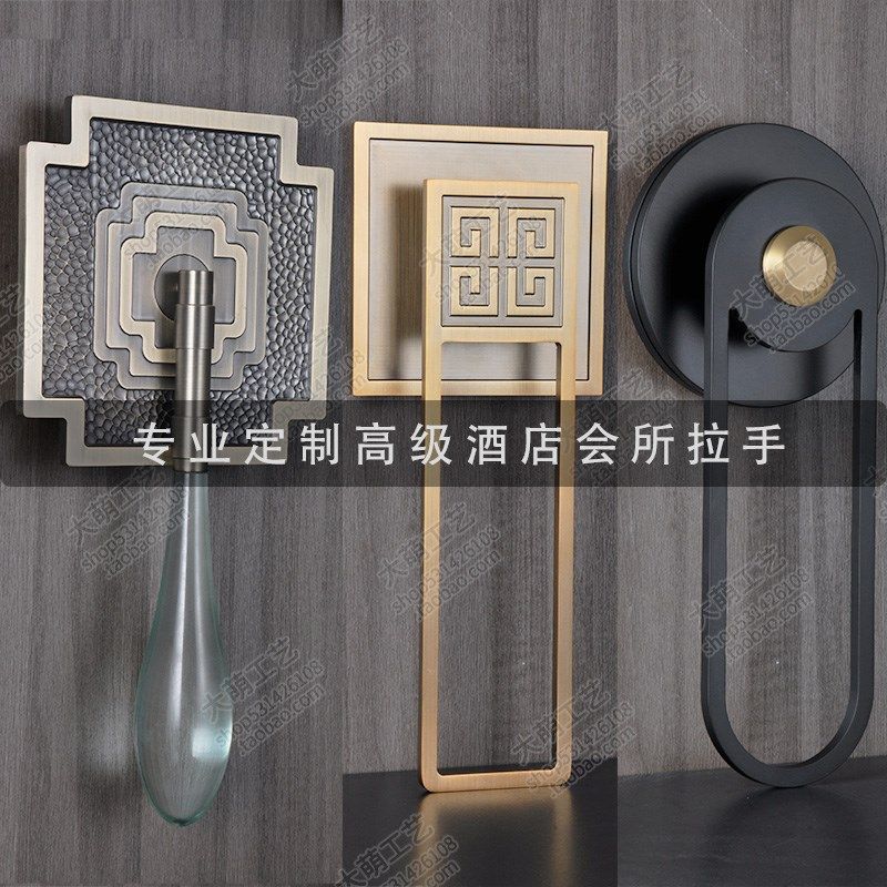 玻璃门拉手定制 豪华酒店大门古铜把手订造 别墅移门包厢木门庭院