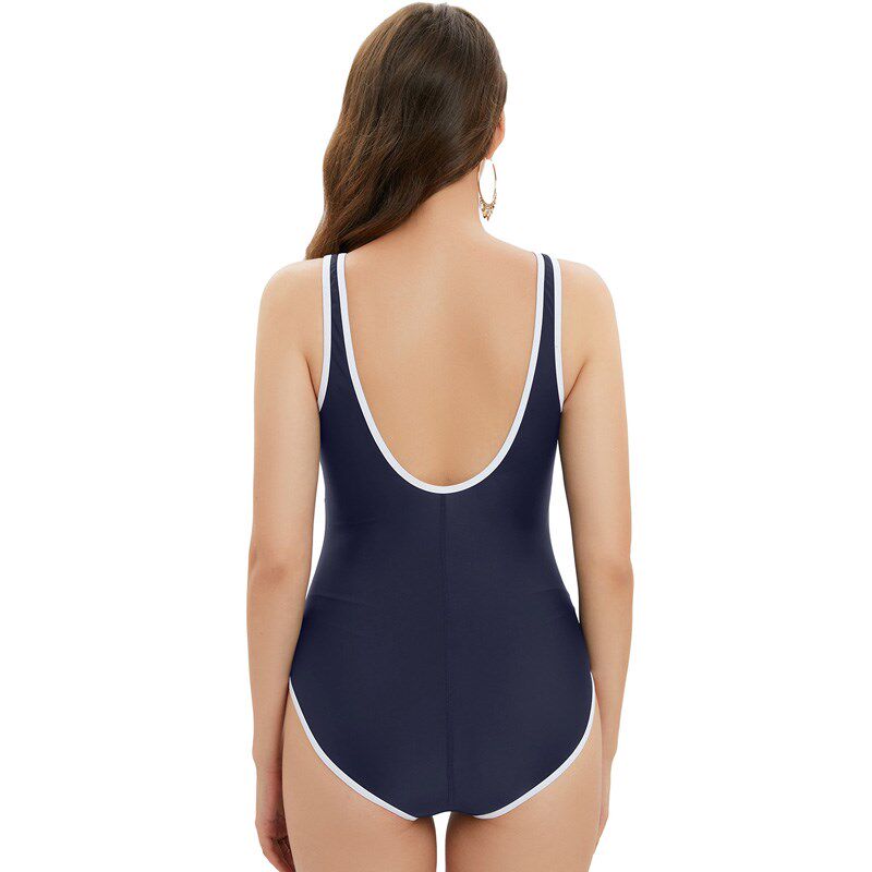 2024新款大码竞速泳衣女运动训练游泳馆保守三角连体泳装