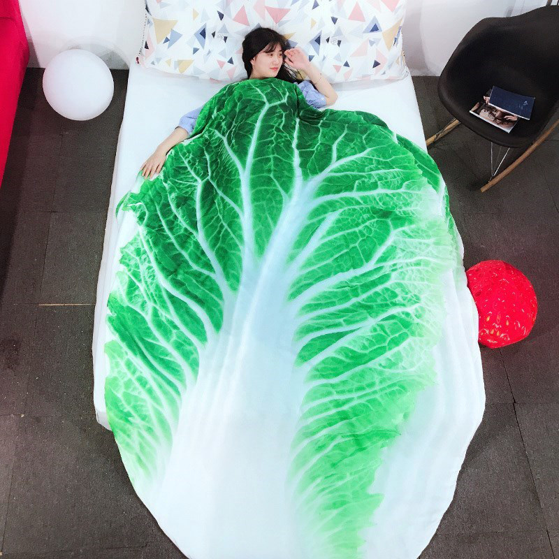 白菜儿童夏凉被空调被卡通蔬菜薄被子可水洗双人夏被学生夏季被子