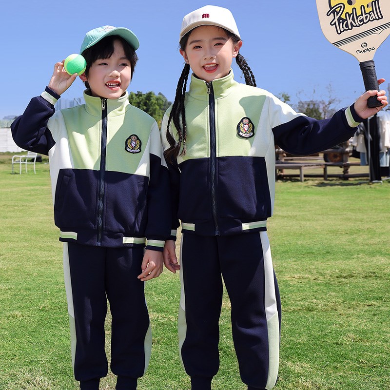 幼儿园园服春秋装小学生校服春秋套装三件套秋季蓝色儿童运动班服