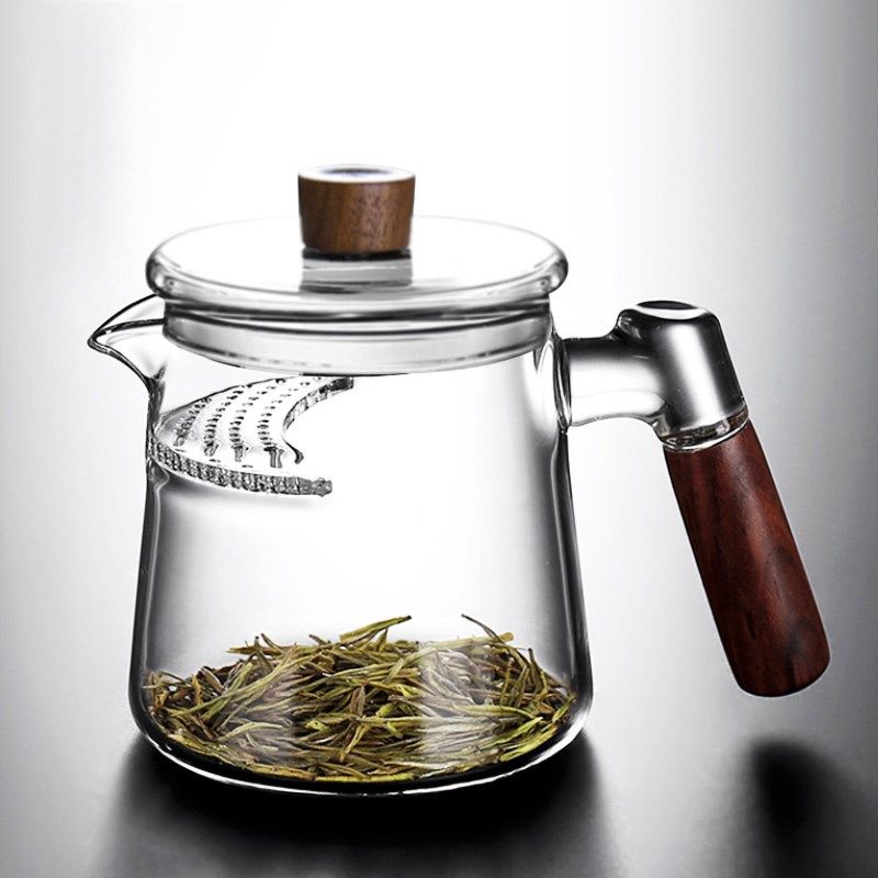木把玻璃茶壶月牙过滤茶水分离绿茶泡茶器电陶炉煮茶透明功夫茶具