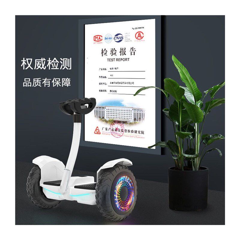 智能电动平衡车儿童双轮成人学生儿童8-12自平衡车带杆手提平衡车