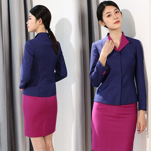 美容师工作服女秋冬空姐制服职业A套装女裙装售楼部高端前台工作