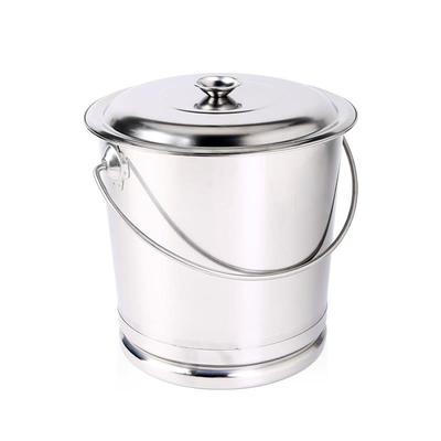 不锈钢水桶加厚手提式家用储水桶带盖厨房食品提桶大号提水桶304