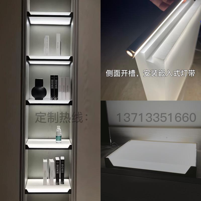 透光亚克力板定制展厅酒柜发光层板实心有机玻璃导光磨砂隔板加工
