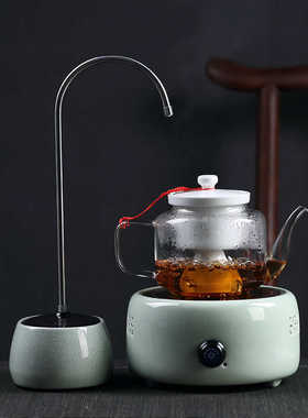 陶瓷智能桌面上水器 电动家用桶装水触控自动饮水机抽水器茶具