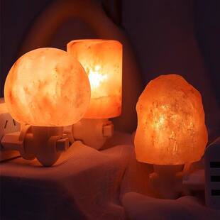 马舔盐灯小夜灯盐灯卧室用喜马拉雅天然盐石灯插电壁灯室内矿石灯