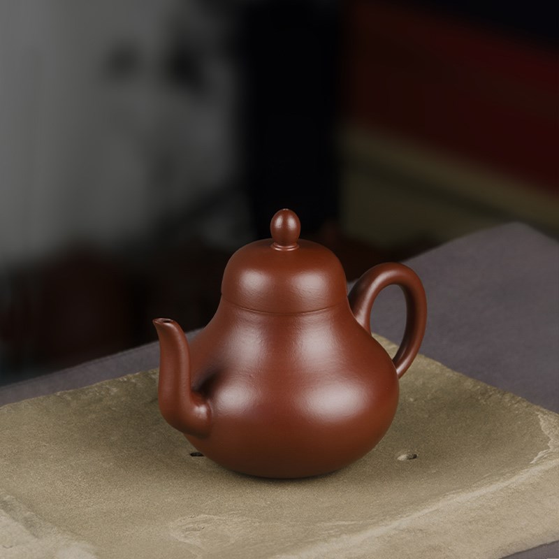 宜兴紫砂壶家用泡茶壶单壶大红袍思亭壶200CC手工紫砂茶壶茶具