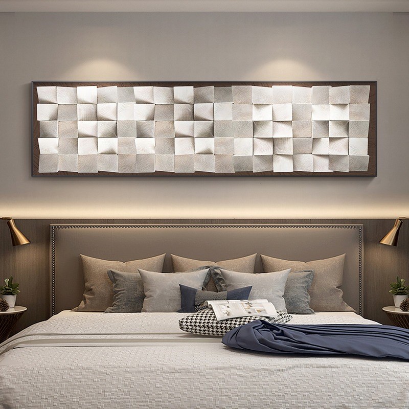 侘寂风卧室床头装饰画现代简约酒店民宿房间壁画抽象艺术主卧挂画