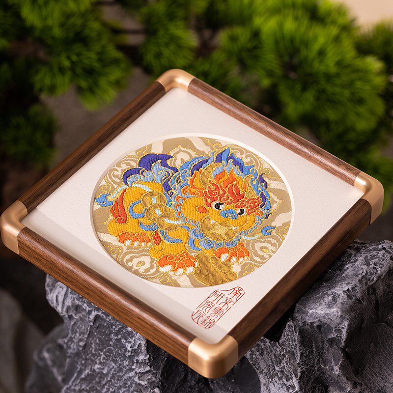 南京云锦研究所貔貅招财进宝非遗手工刺绣工艺品桌面摆件礼盒送人
