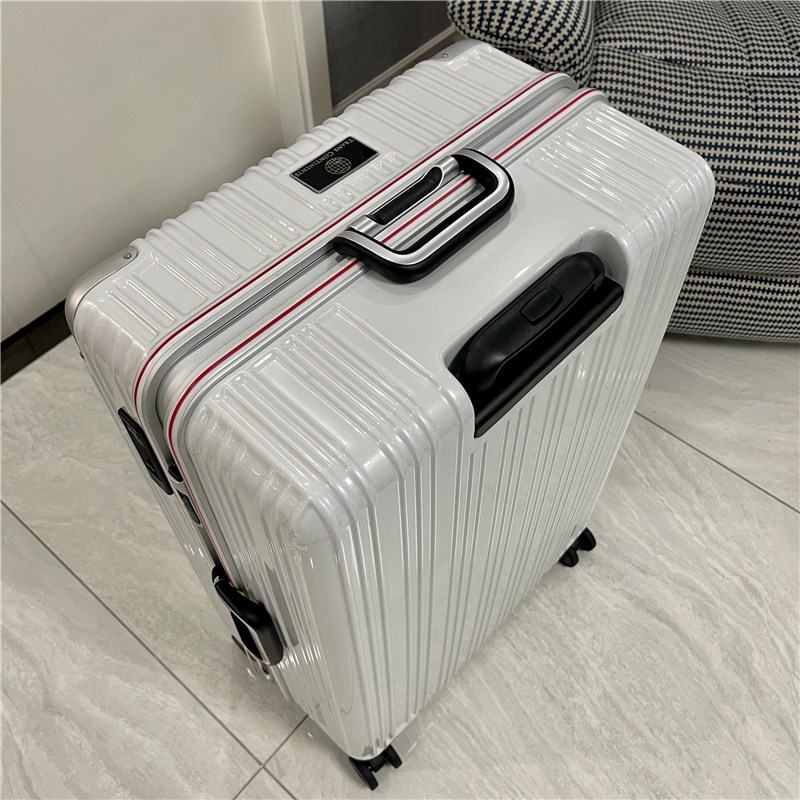 高端日货铝框行李箱日乃本刹车静音万向轮拉杆箱2S8寸珠光白旅行
