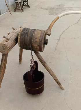 民俗老物件农耕文化旧农具风车木犁水车播种机村史馆展览怀旧摆件