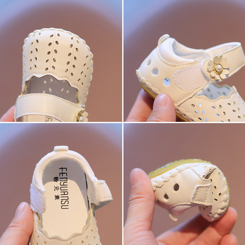 一岁女宝宝鞋子春秋0-6-12个月婴儿凉鞋软底学步鞋夏季公主鞋婴童