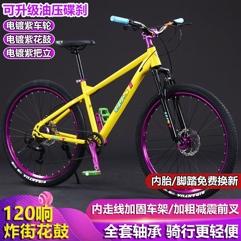 新土坡车登山自行车可动作变速炸街12H0响越野成人男女青少年学生