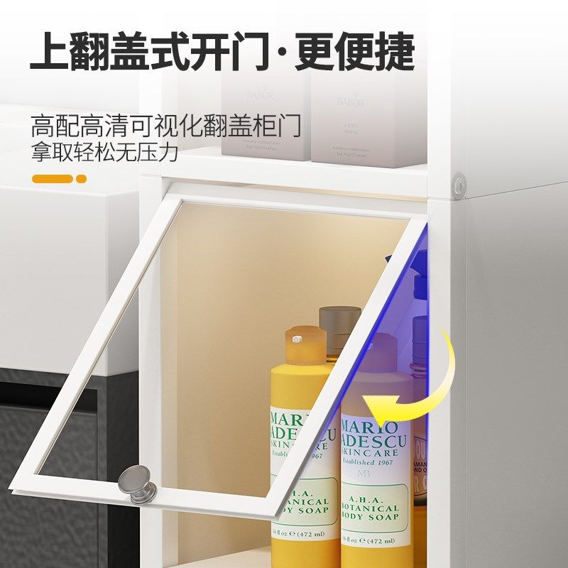 阳台滚筒翻盖洗衣机侧边置物架卫生间旁洗漱台储物柜窄缝收纳架子