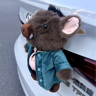 网红猪八戒汽车尾部挂件车外玩偶车载摆件L后备箱摩托车装饰品公