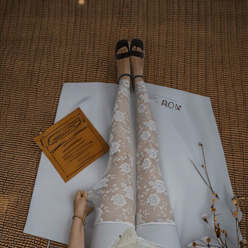 2024春季蕾丝打底九分s长裤防勾丝外穿显瘦大码薄款防走光七分裤