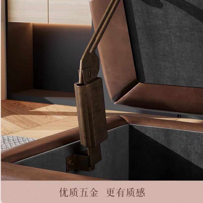 奶油风床尾凳意式衣帽间收纳凳沙发凳极简储物换鞋凳休息长条凳