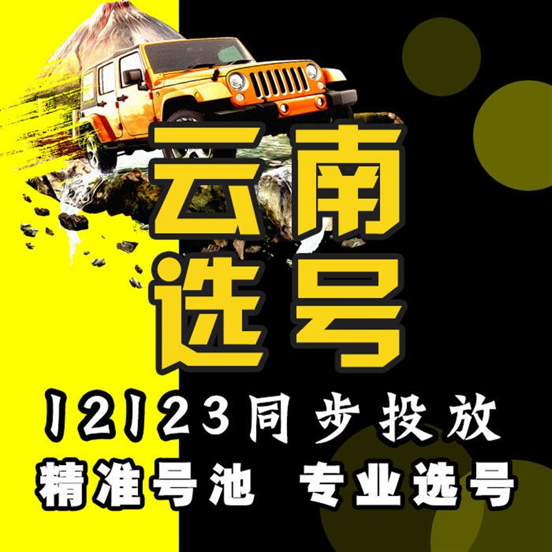云南昆明曲靖玉溪宝山昭r通丽江普洱新车车牌照选号自编自选数据