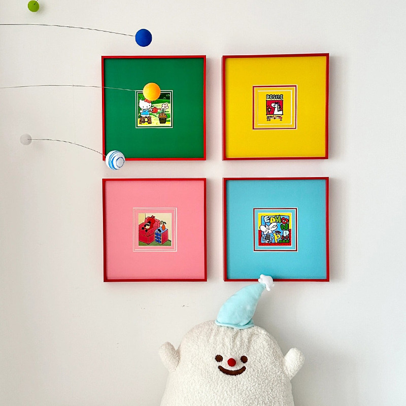 餐边柜装饰画餐厅挂画新款高端高级感极简主义红色儿童房多巴胺,家居饰品,现代装饰画,淘宝优惠券,粉丝福利购,淘宝优惠卷