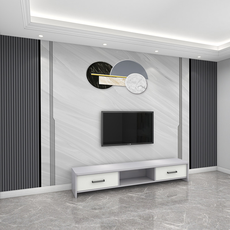 电视背景墙壁纸现代简约高级感壁纸大气客厅8d立体线条影视墙壁布
