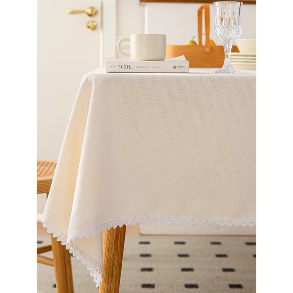纯色桌布日式文艺素色布艺加厚棉麻餐桌布书桌茶几加大长方形台布