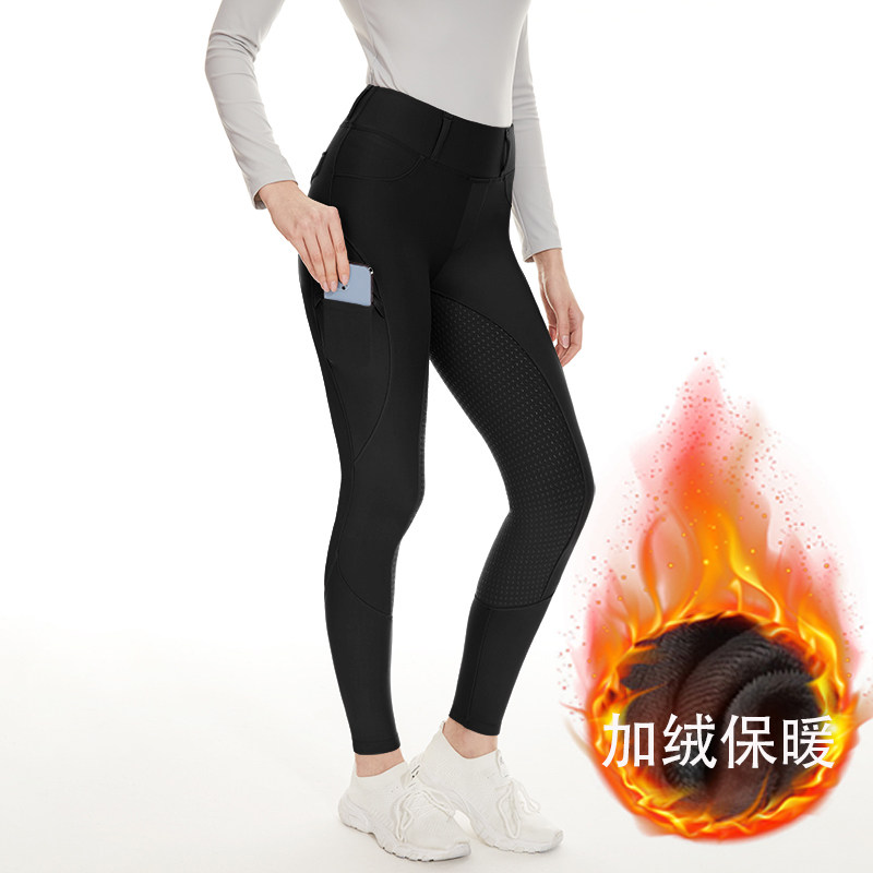 MXLLINA新款马术裤女冬季加绒加厚马术运动裤硅胶耐磨马裤