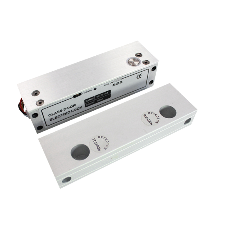 上下无框玻璃门电插锁上下无框锁铝合金玻璃门夹锁五芯低温电插锁