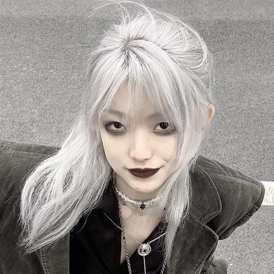 银色假发中长发万用银白色全头套女高层次卷发狼尾鲻鱼头少年感毛
