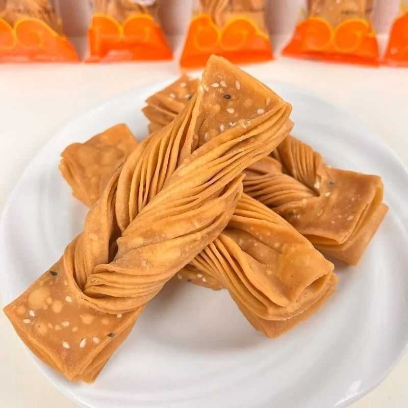 冰糖麻叶河北特产唐山排叉山东麻花手工馓子千层麻花小包装麻叶子