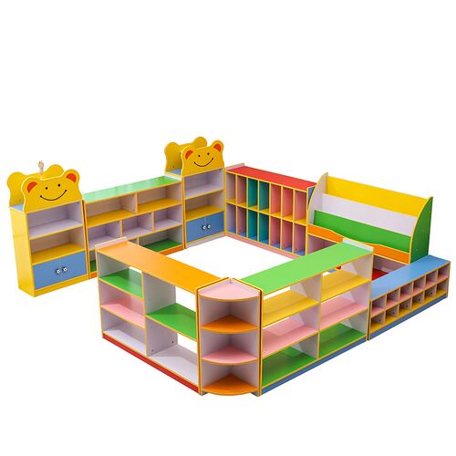 幼儿园落地书架简易置物架分层书柜定制柜子储物柜儿童玩具柜收纳