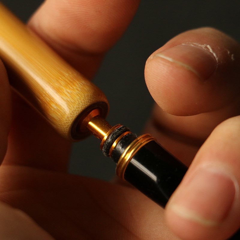 精品纯手工精磨天然实心老玉竹烟嘴竹雕竹制粗烟过滤嘴竹烟具烟杆