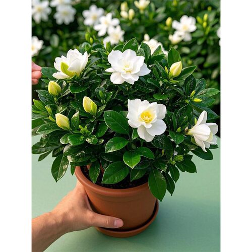 重瓣牡丹栀子花盆栽带花