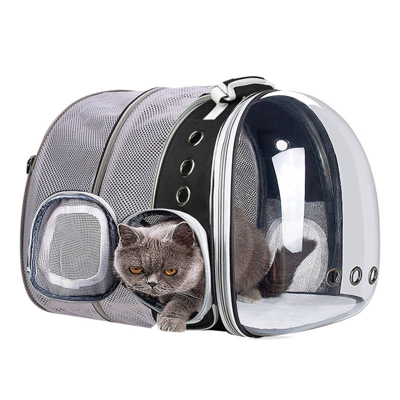 透气双肩可手提猫咪狗狗可拓展猫包太空舱外出便携全景透明宠物包