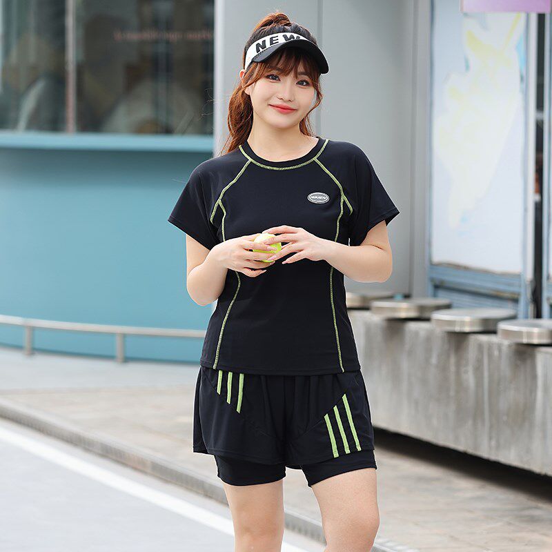 大码游泳衣女分体式遮肚显瘦微胖女孩学生运动泡温泉泳装新款