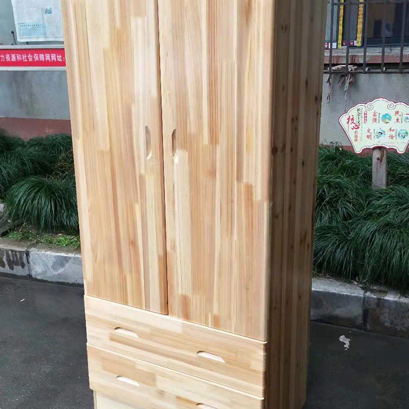 实木两门衣柜/储物柜/衣橱/木头柜子/简易木头S衣柜/橱柜/挂衣柜