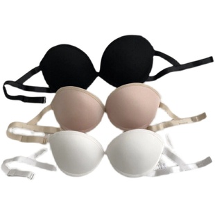 超好穿的爱心硅胶无肩带防滑隐形内衣女士带钢圈聚拢一片式文胸