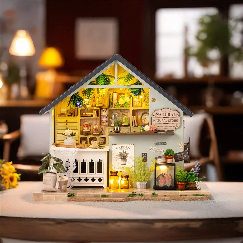 diy小屋手工制作绿植微缩场景房子迷你别墅积木拼装建筑模型玩具