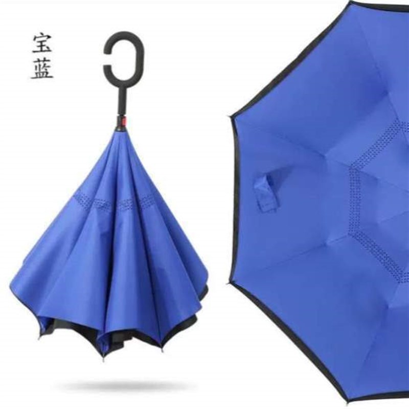 长柄印定制logo雨伞双层伞反向男女广告伞式两用晴雨车载雨伞免持
