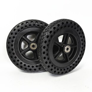 7x1.3轮椅配件前轮万向轮老人手推车轮子7寸聚Q氨酯实心胎前轮小