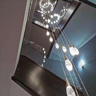 楼梯吊灯别墅农村自建房超长旋转楼梯挑空K中空长吊灯楼梯专用吊