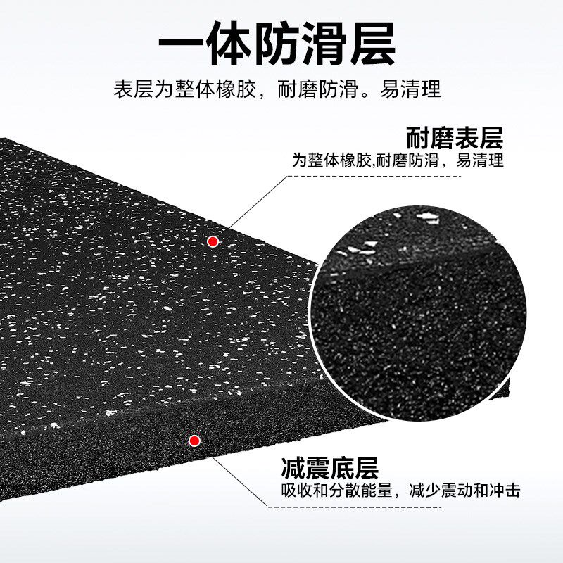 疯拿铁家用健身房橡胶地垫室内环保力量区减震垫子健身运动地垫