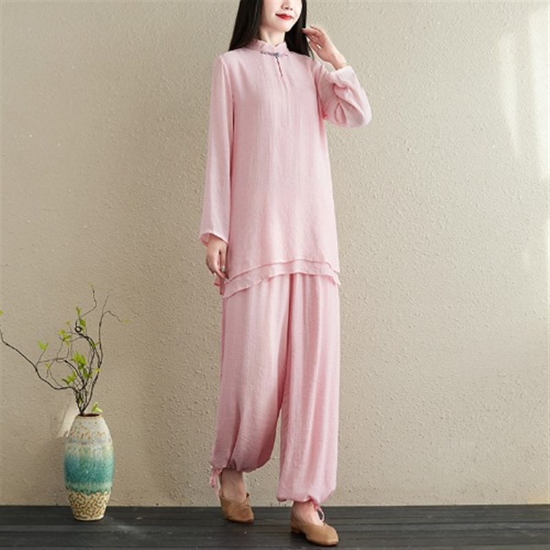 白色太极服套装女新款休闲太极服装女道服太极拳练功服女夏季