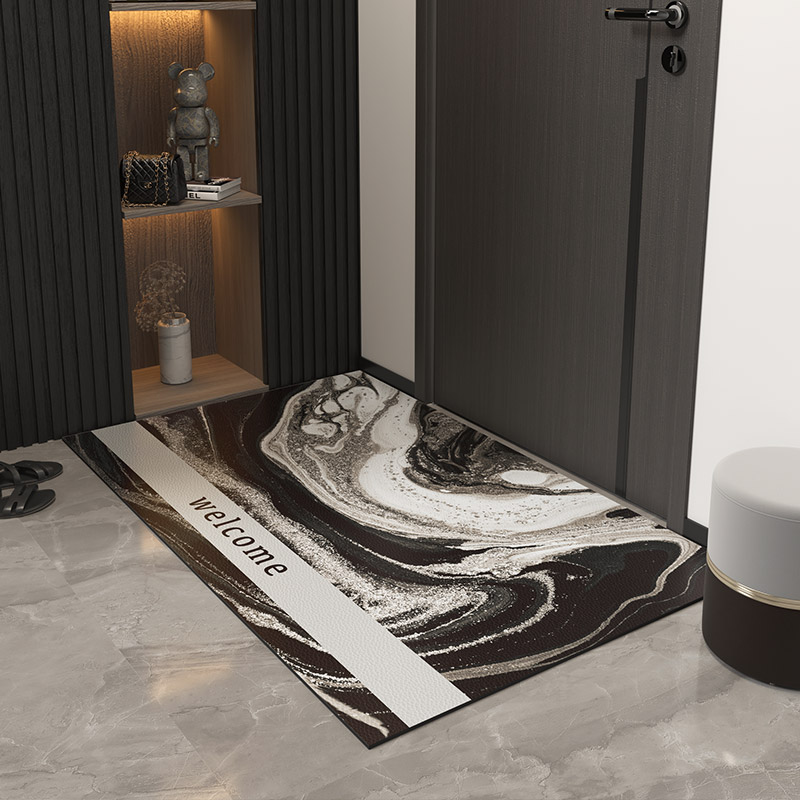 现代入户门地垫可定制防滑皮革地毯进门门垫家用玄关可擦免洗脚垫