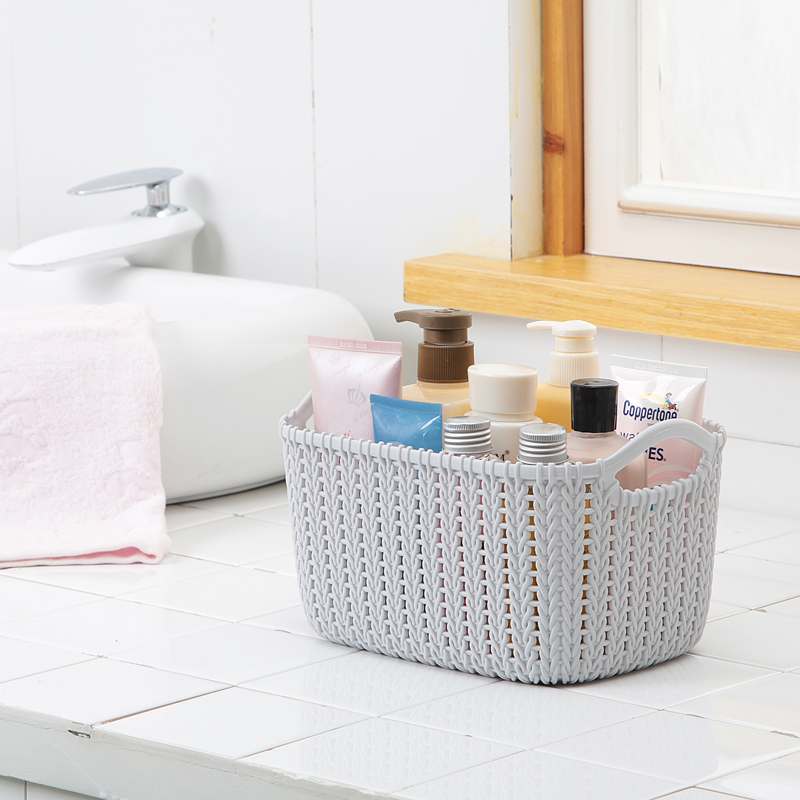桌面收纳框筐子 藤编收纳篮收纳盒置物篮洗澡篮浴筐手提编织筐子