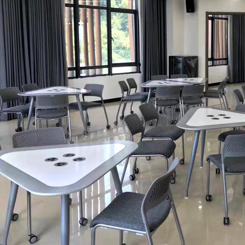 会议培训椅带写字板办公职员电脑洽谈扶手椅家用学生座椅凳子靠背